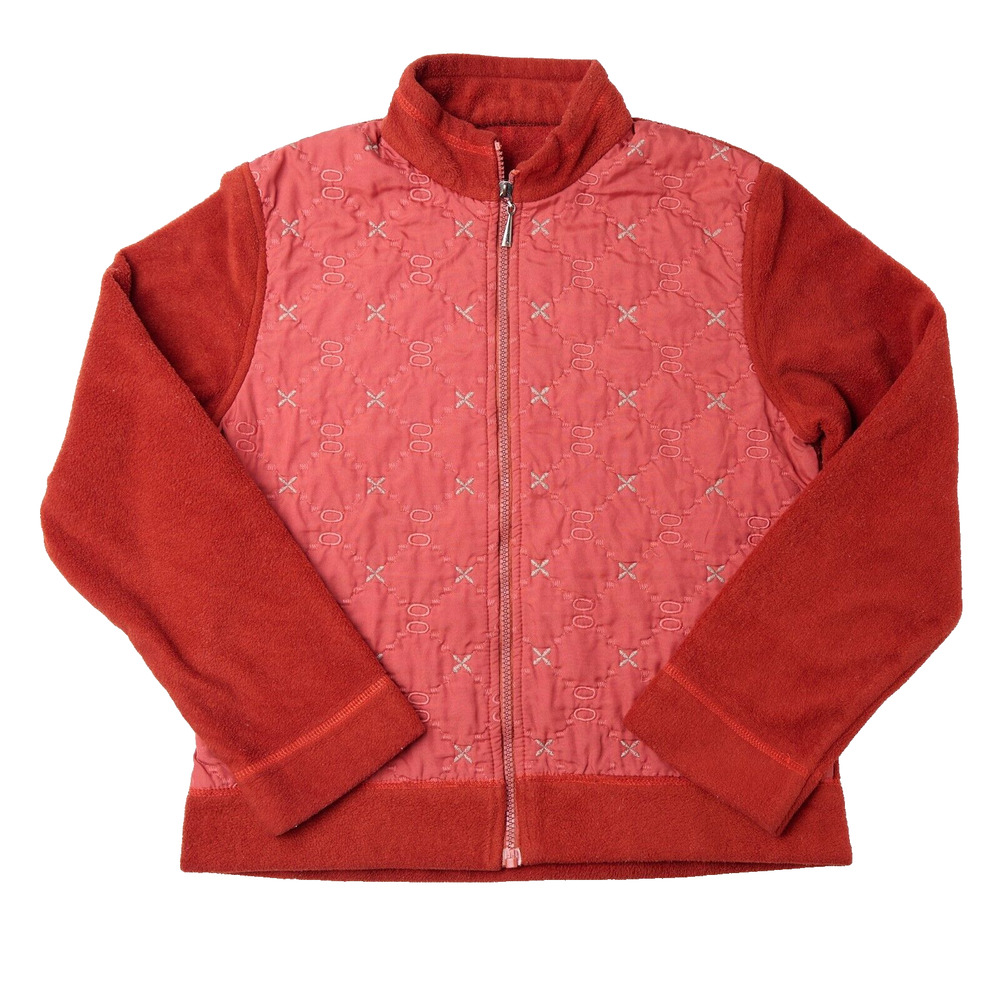 Vtg Piano Jacket Women's S Primarily Fleece Embroidered Mock Neck Retro